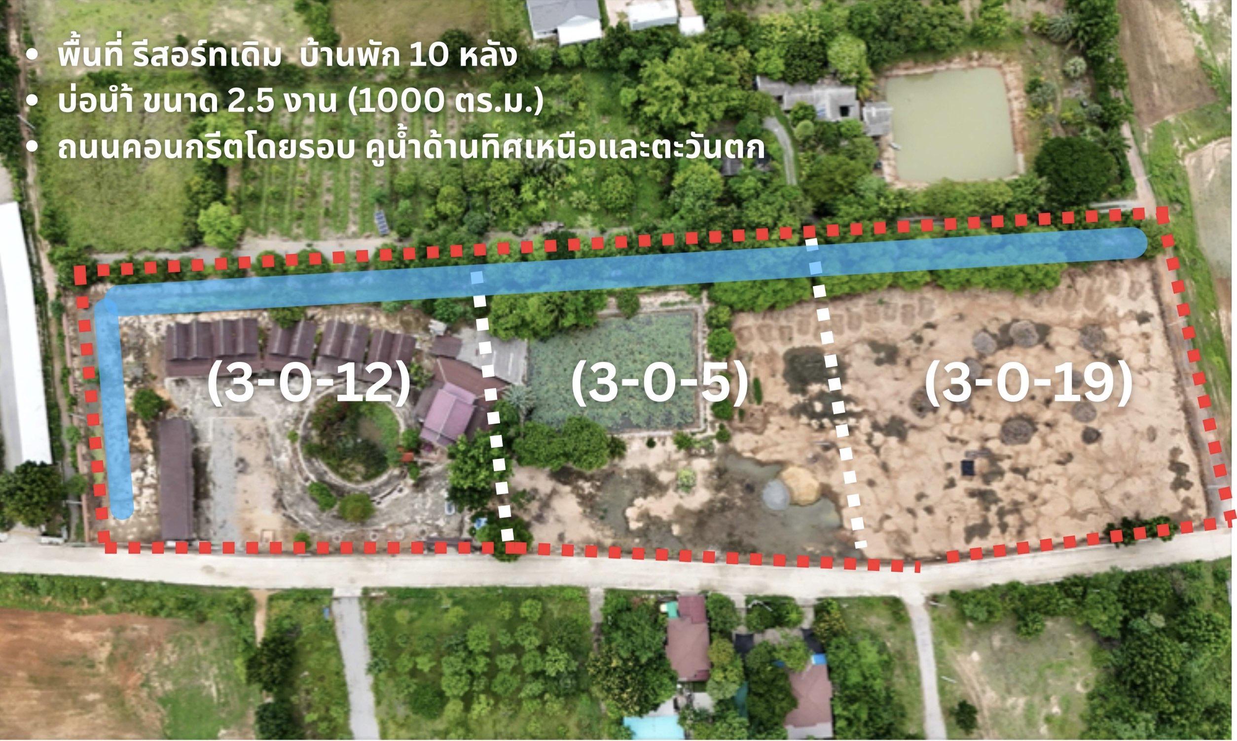 ภาพมุมสูงที่ดินกาญจนบุรี 9 ไร่ พร้อมการแบ่งโฉนด